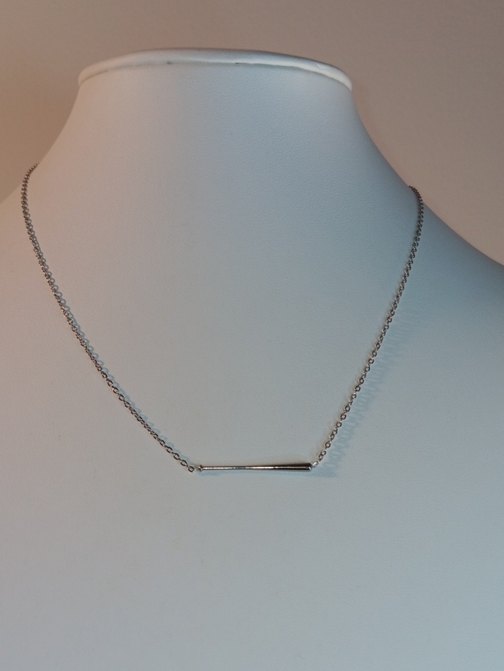 Plunder Silver-Tone Bar Pendant Necklace - Silver